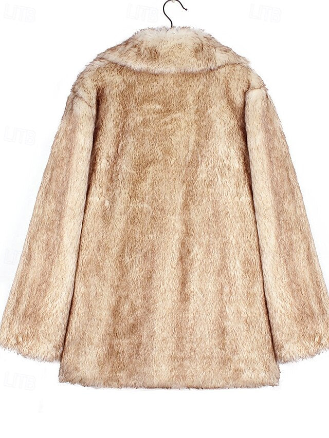 Fur Coat Warm Furs Faux Comfortable Women's