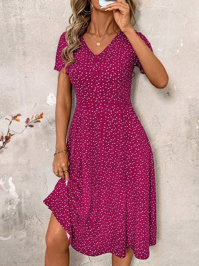 Women's Midi Dress T Shirt Dress Tee Dress Sundress A Line