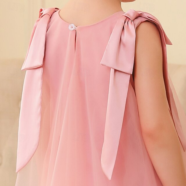 Party Kids Color Girls' Solid Sleeveless Dress Floral