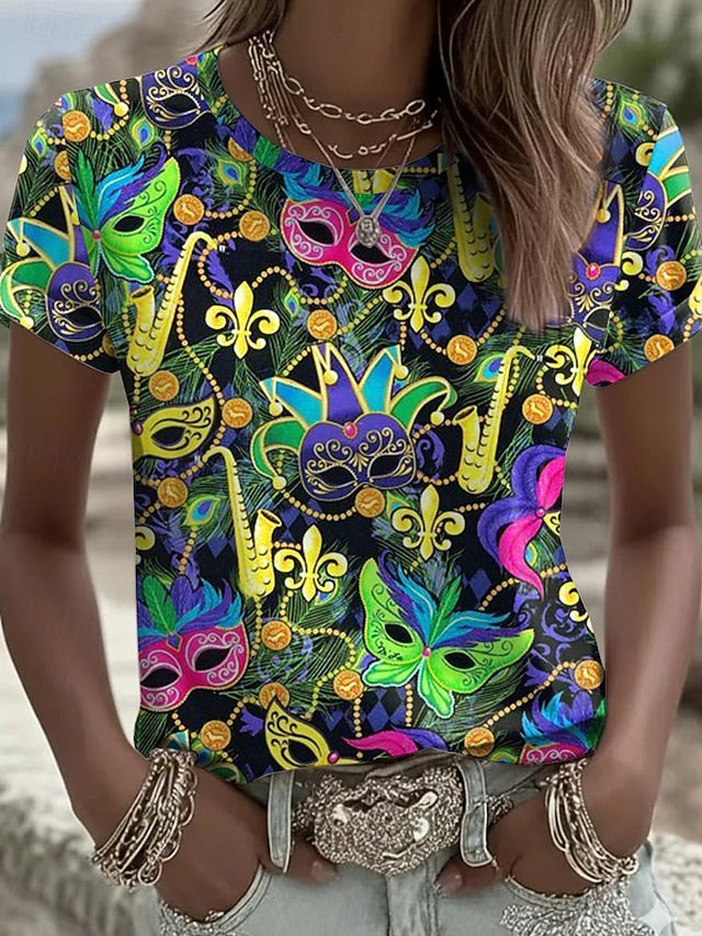 Carnival Women's T Shirt Floral Stylish Classic Casual