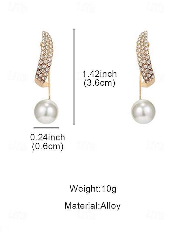 Gold-Plated Crystal – with Elegant Detailing Pearl Earrings