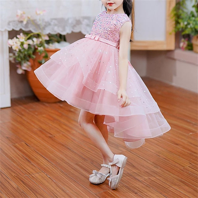 Party Girls' Color Sleeveless Solid Dress Kids