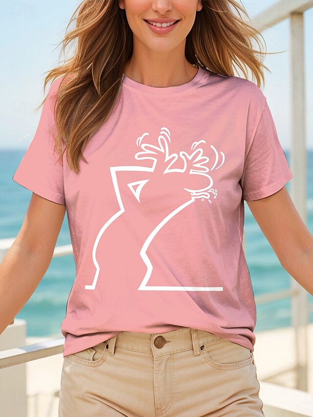 Women's T Shirt Print Graphic Letter Abstract Vintage