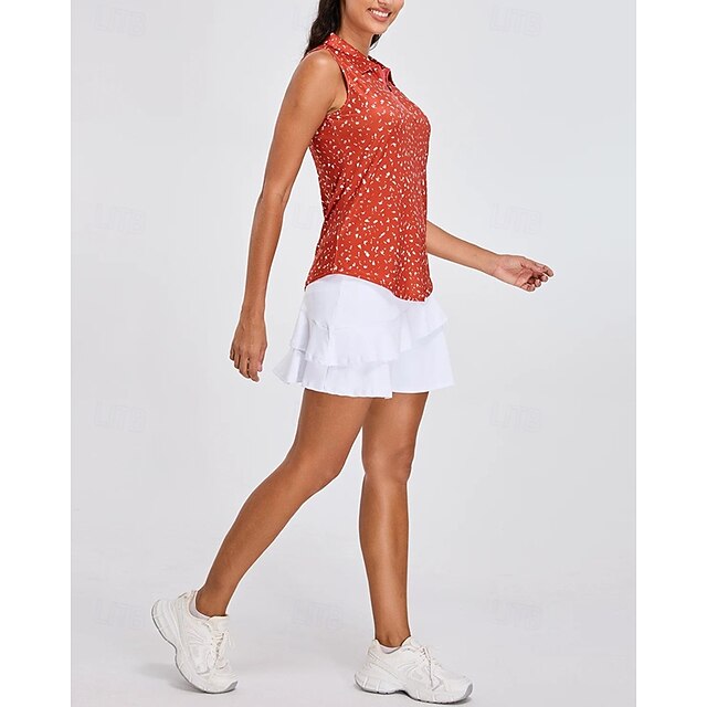 Women's Dot Tennis Shirt Sleeveless Print UPF50+ Quick Dry