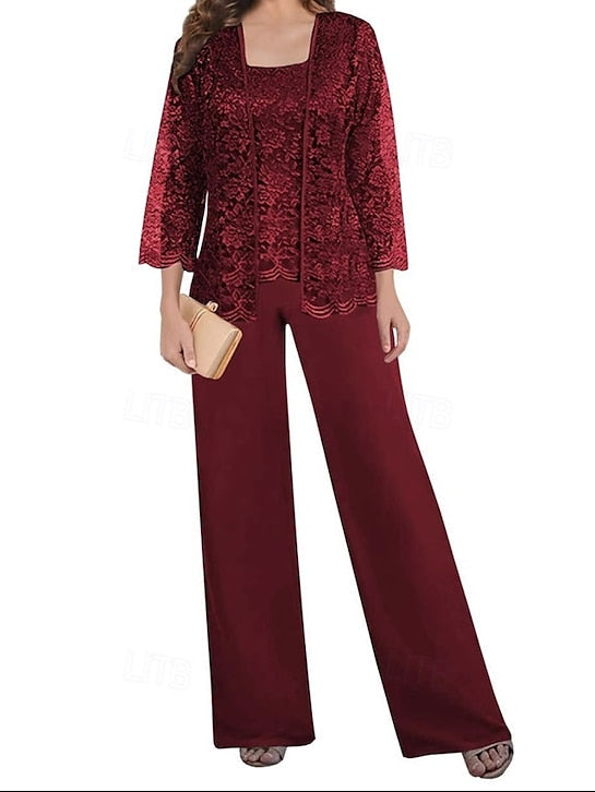 Pantsuit Mother Elegant Bride Square Guest Dress Wedding of the