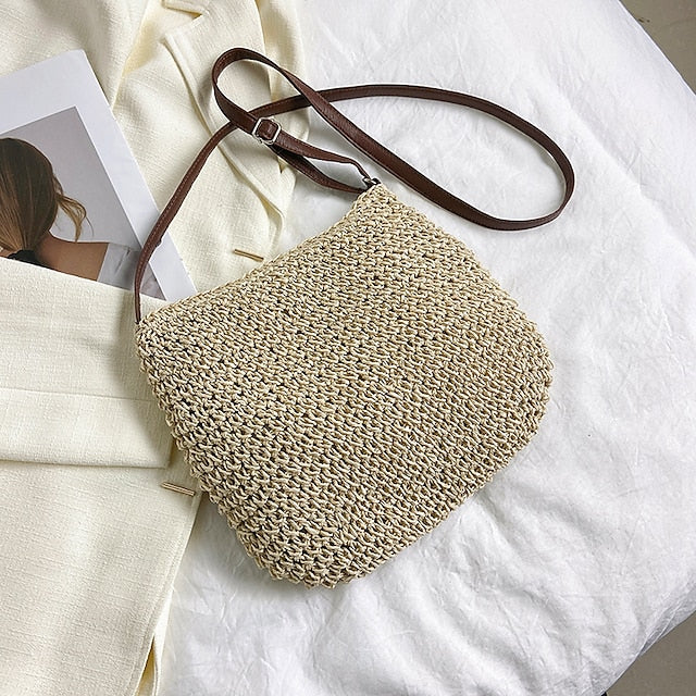 Summer Crossbody Woven Women's – Boho Natural Bag Straw