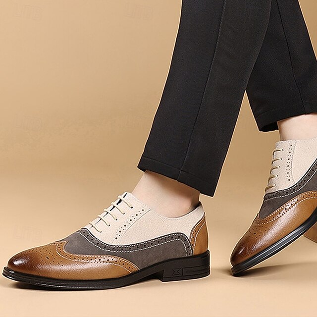 and Brown Oxford Shoes Gray Men's Brogue Classic