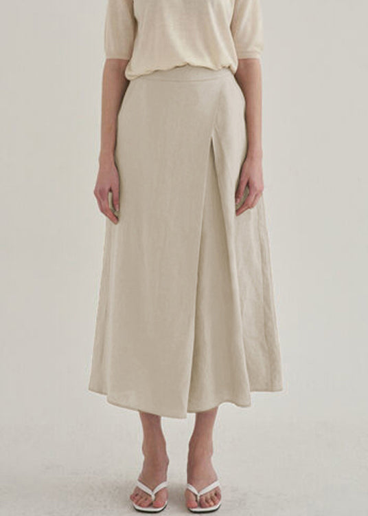 Leg Pants Linen Waist High Spring Wide French