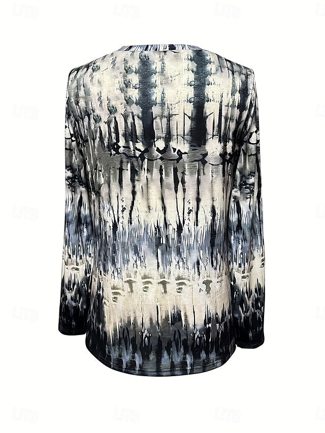 Women's T Shirt Print Graphic Tie Dye Abstract Vintage