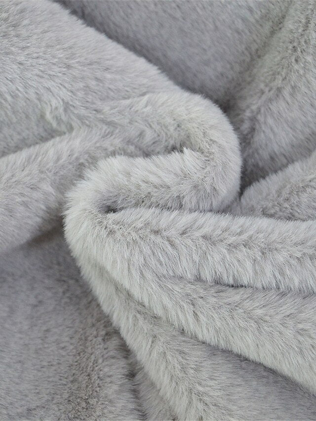 Warm Faux Breathable Coat Pocket Women's Lined Fleece Fur