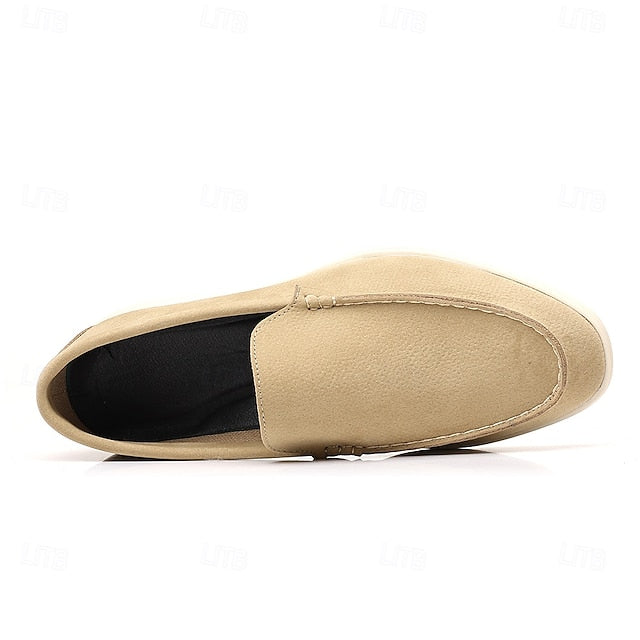 Blue Slip-On Loafers Light Men's Faux Casual – Breathable