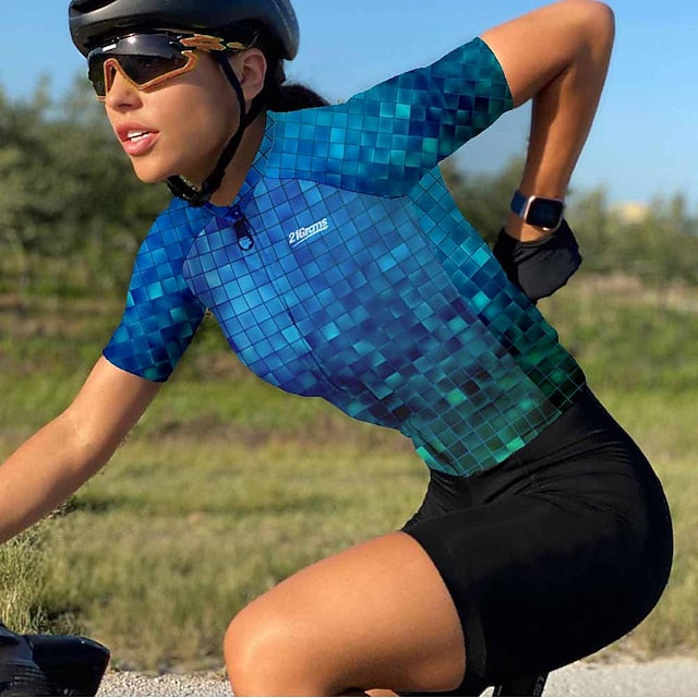 Women's Cycling Jersey Geometric Short Sleeve Bike Jersey