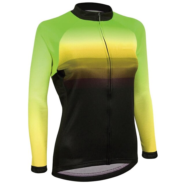 Women's Cycling Jersey Gradient Long Sleeve Bike Jersey Top
