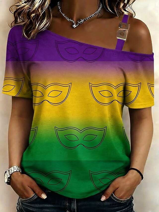 Carnival Women's T Shirt Color Block Graphic Geometric