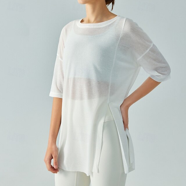 Women's Sports shirts pilates top Sports Top Crew Neckline