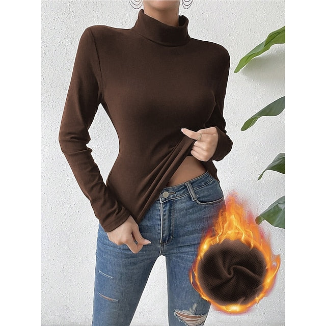 Women's Blouse Solid Color Stylish Basic Casual Long Sleeve