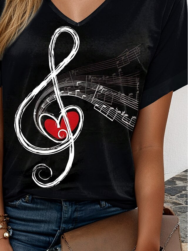 Music Festival Women's T Shirt Print Graphic Music Casual