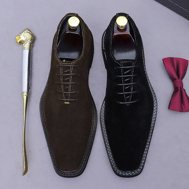 Leather Oxford Cowhide Suede Genuine Shoes Men's