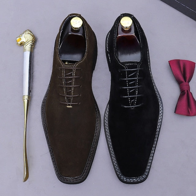 Suede Genuine - Men's Oxford Cowhide Leather Shoes