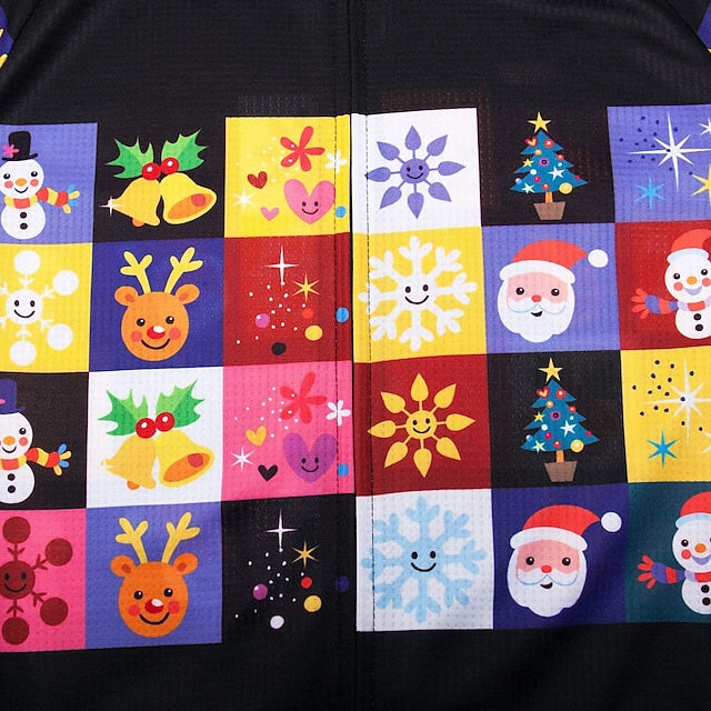 Women's Cycling Jersey Santa Claus Patterned Funny Long
