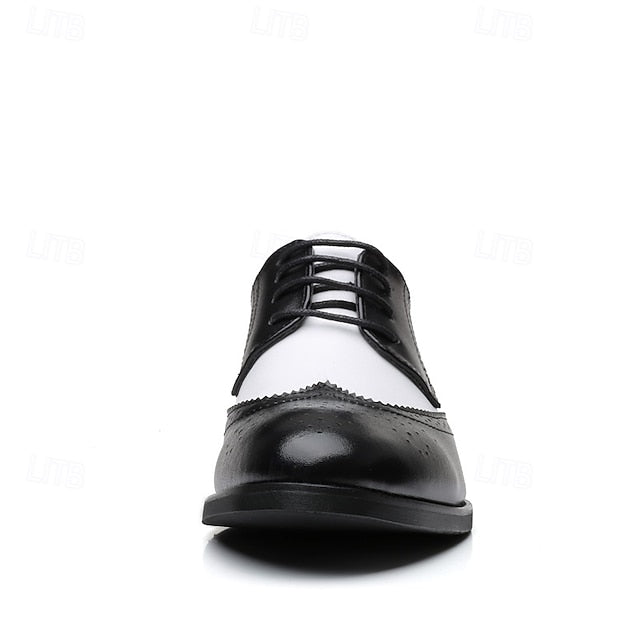 Shoes with Brogue and Men's White Black Oxford