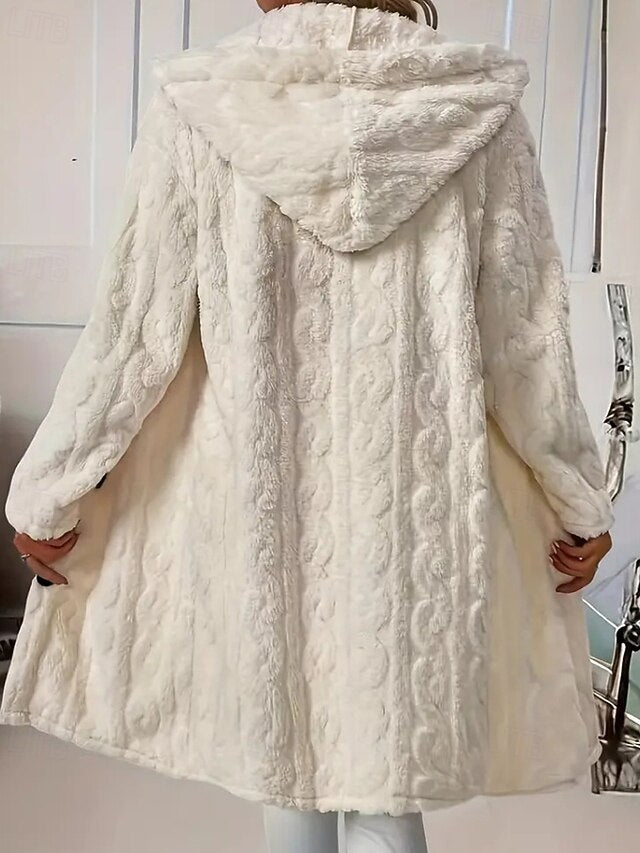 Faux Buttons Warm Fur Coat Casual Comfortable Women's