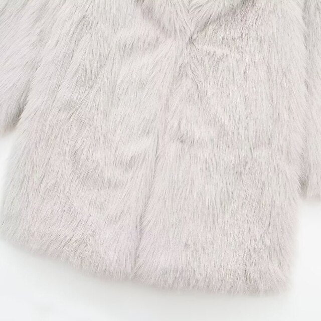 Fur Furs Comfortable Women's Pocket Warm Coat Faux