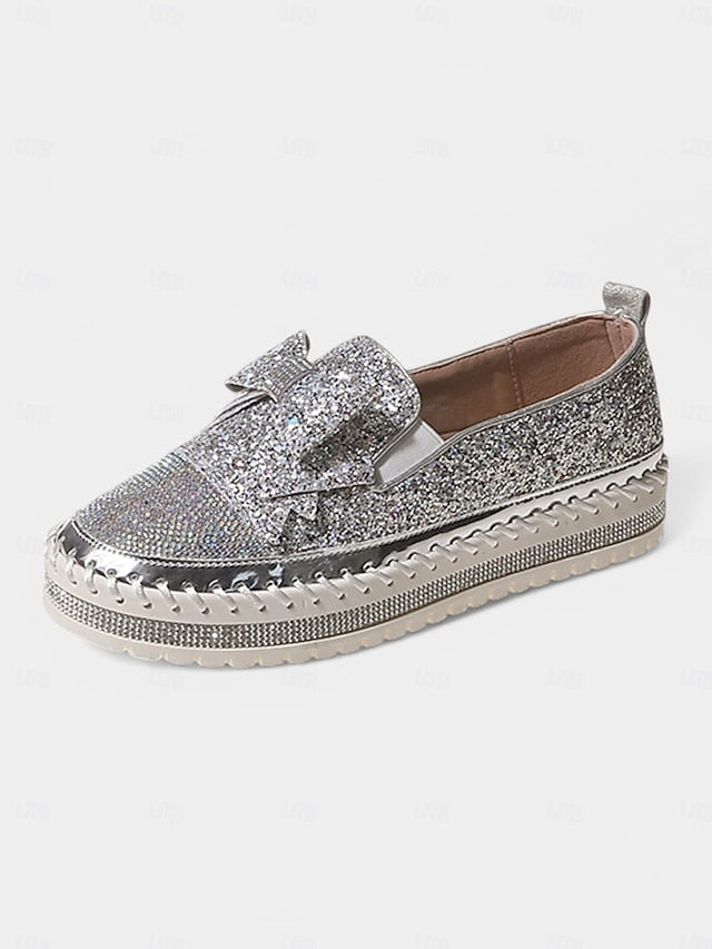 – Rhinestone Loafers Sparkling Glittery Women Slip-On for