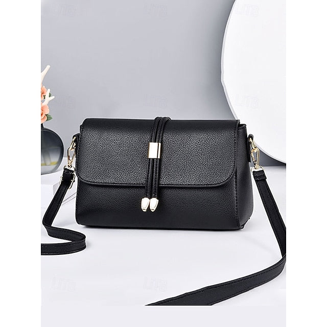 Burgundy Bags in Crossbody Leather Black Women's Faux and