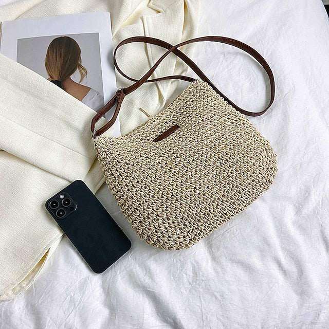 Summer Crossbody Woven Women's – Boho Natural Bag Straw