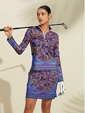 Women's Golf Polo Shirt Dark Navy Long Sleeve Top Ladies