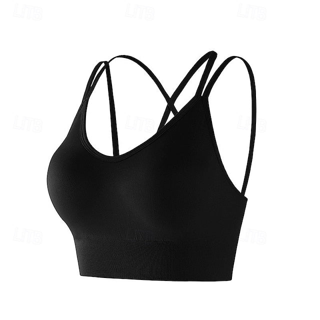 Women's Sports Bra Yoga Top Workout Tops Crew Neckline