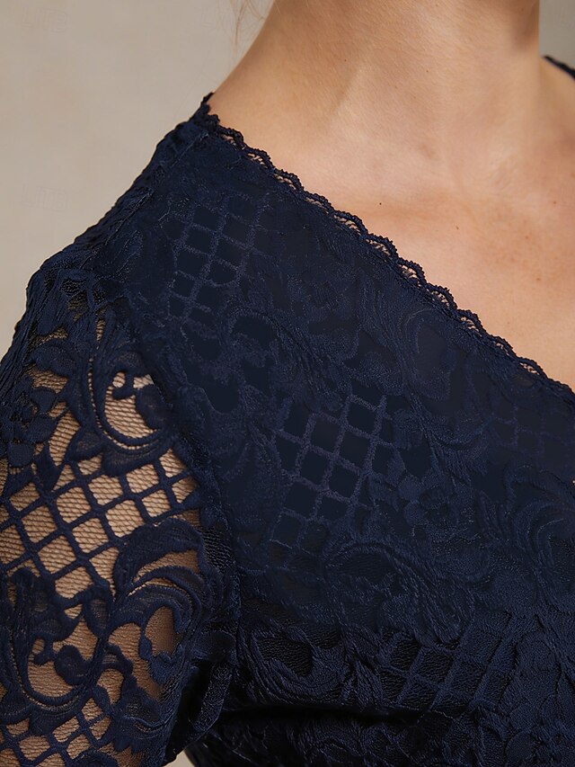 Women's Lace Shirt Blouse Lace Solid Color Elegant Stylish