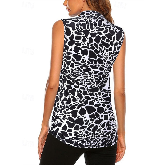 Women's Graphic Leopard Sport Shirt Golf Polo Shirt Tennis