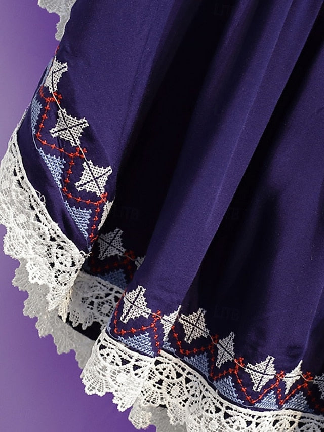 Women's Blouse Lace Embroidered Solid Color Bohemia