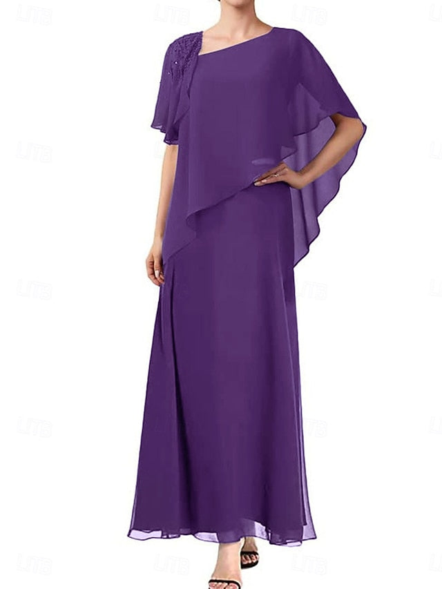 Mother the A-Line Elegant Dress Simple Bride Square Neck of