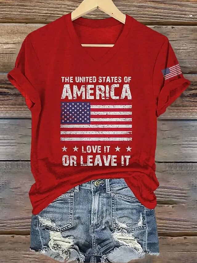 American Independence Day Women's T Shirt Tee Top American