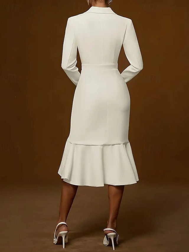 Women's Midi Dress Blazer Dress Sheath Dress Elegant