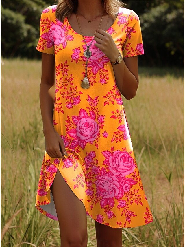 Women's Mini Dress T Shirt Dress Tee Dress A Line Dress