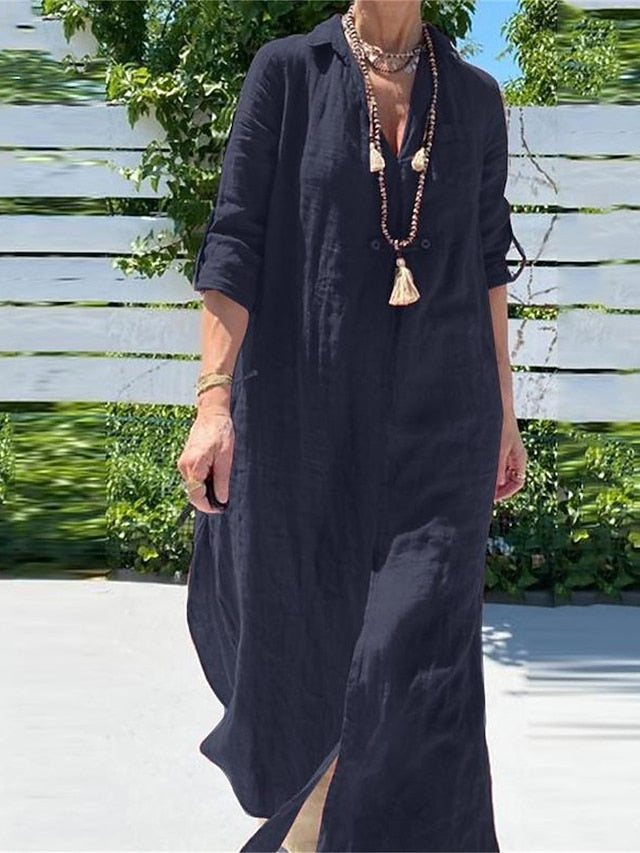 Women's Navy Blue Green khaki Summer Spring Fall Maxi long