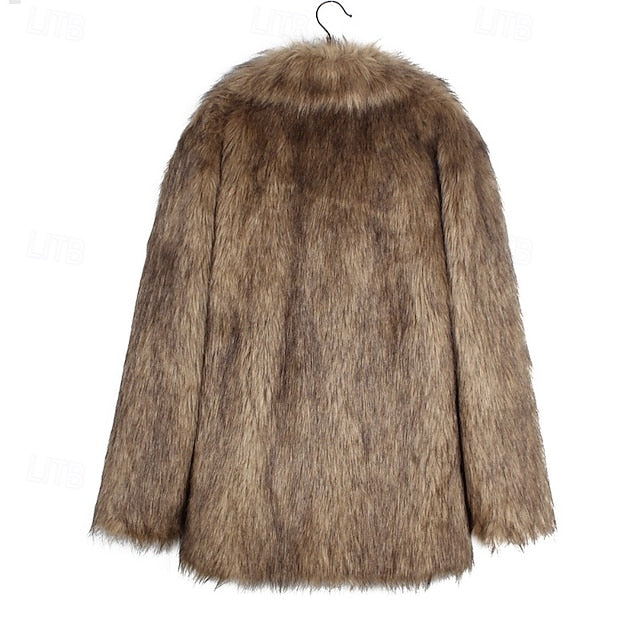 Women's Faux Comfortable Fur Furs Coat Warm