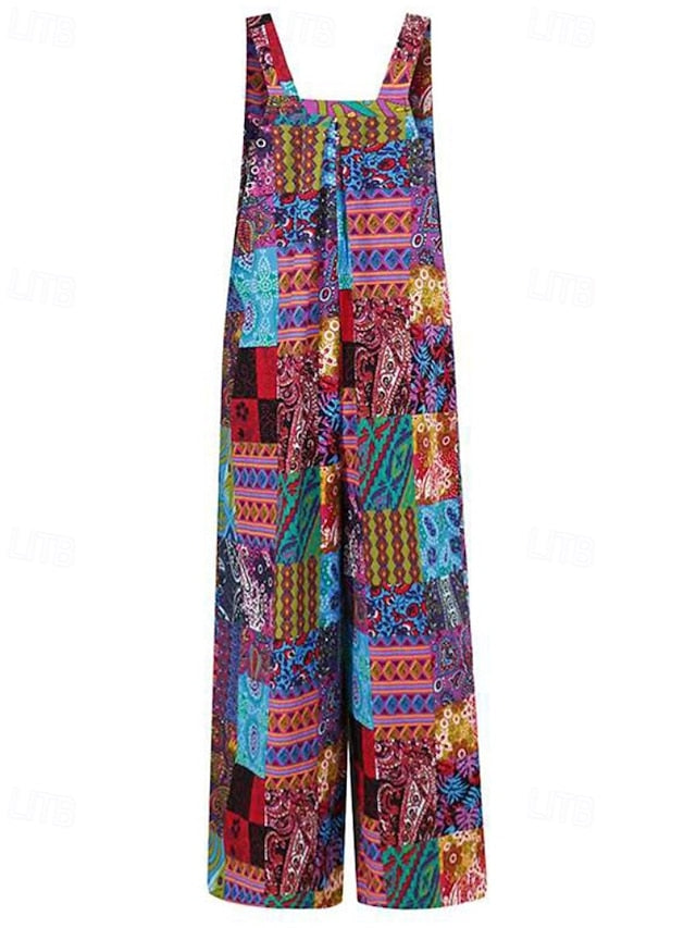 Women's Normal Jumpsuit Streetwear Floral Sleeveless U Neck