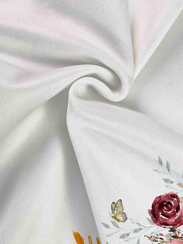 Women's Sweatshirt Pullover Floral Cat Street Casual