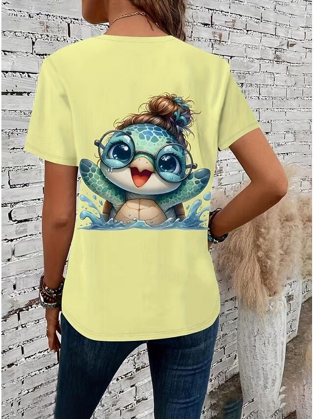 Women's T Shirt Print Graphic Animal Ocean Stylish Classic