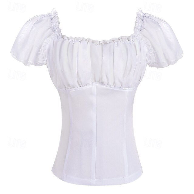 Medieval Blouse Vintage Renaissance Shirt / Retro Balloon Puff