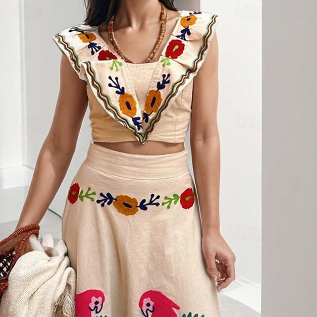 Women's Skirt Sets Sleeveless V Neck Animal Print Fashion