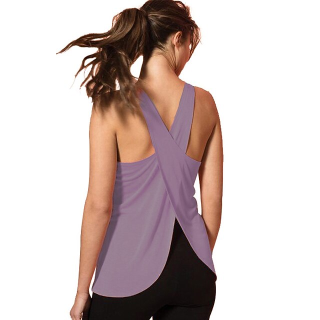 Women's Running Tank Top Open Back Cross Back Sleeveless