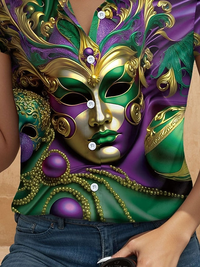 Carnival Women's Shirt Graphic Daily Short Sleeve Cap