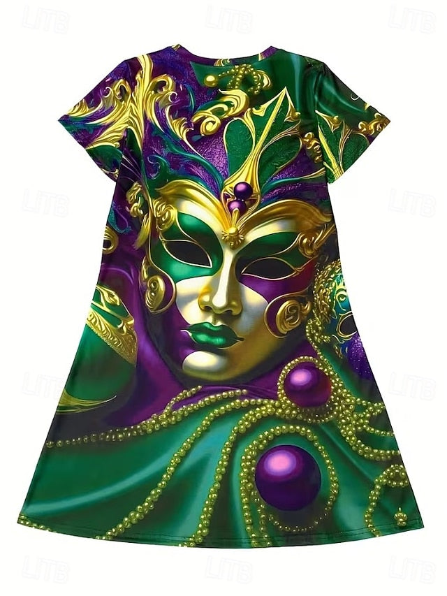 Carnival Women's Midi Dress T Shirt Dress Tee Dress Shift