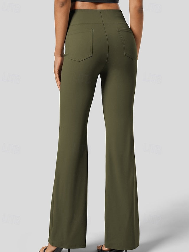 Women's Wide Leg Bell Bottom Slacks Streetwear Casual Full